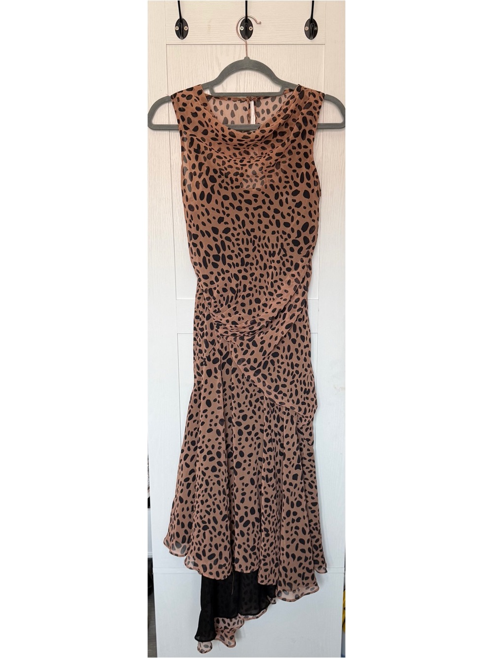 Leopard Print Women’s Dress - Tan/Black- us2